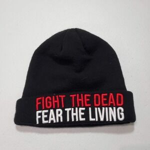 The Walking Dead Men Hat‎ One Size Black Beanie Fight The Dead Fear The Living